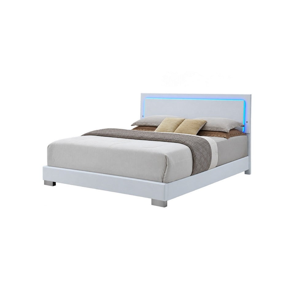 King Bedroom Set, White, 2 Piece Set with Nightstand