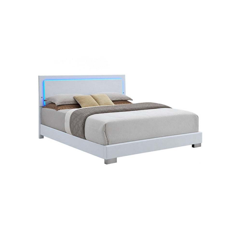 King Bedroom Set, White, 2 Piece Set with Nightstand