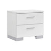 King Bedroom Set, White, 2 Piece Set with Nightstand