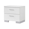 King Bedroom Set, White, 2 Piece Set with Nightstand
