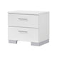 King Bedroom Set, White, 2 Piece Set with Nightstand
