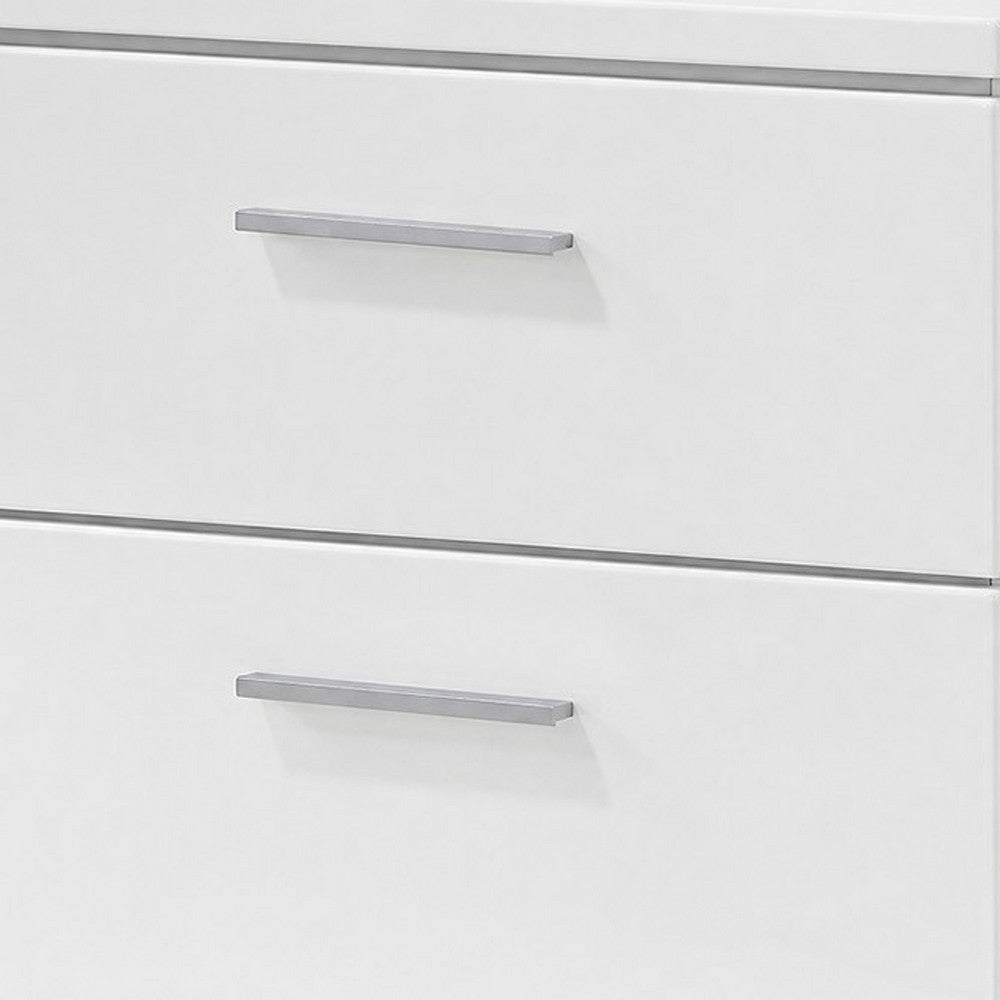 King Bedroom Set, White, 2 Piece Set with Nightstand