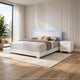 King Bedroom Set, White, 2 Piece Set with Nightstand