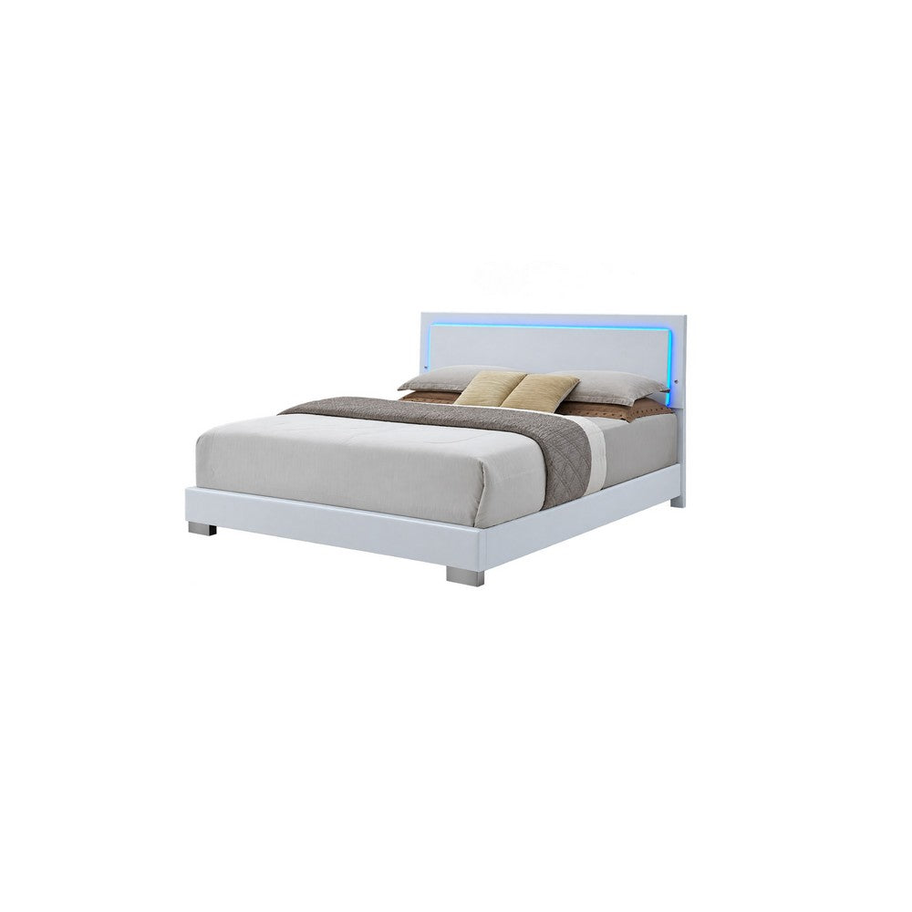 King Bedroom Set, White, 3 Piece Set with 2 Nightstands