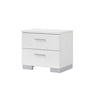 King Bedroom Set, White, 3 Piece Set with 2 Nightstands