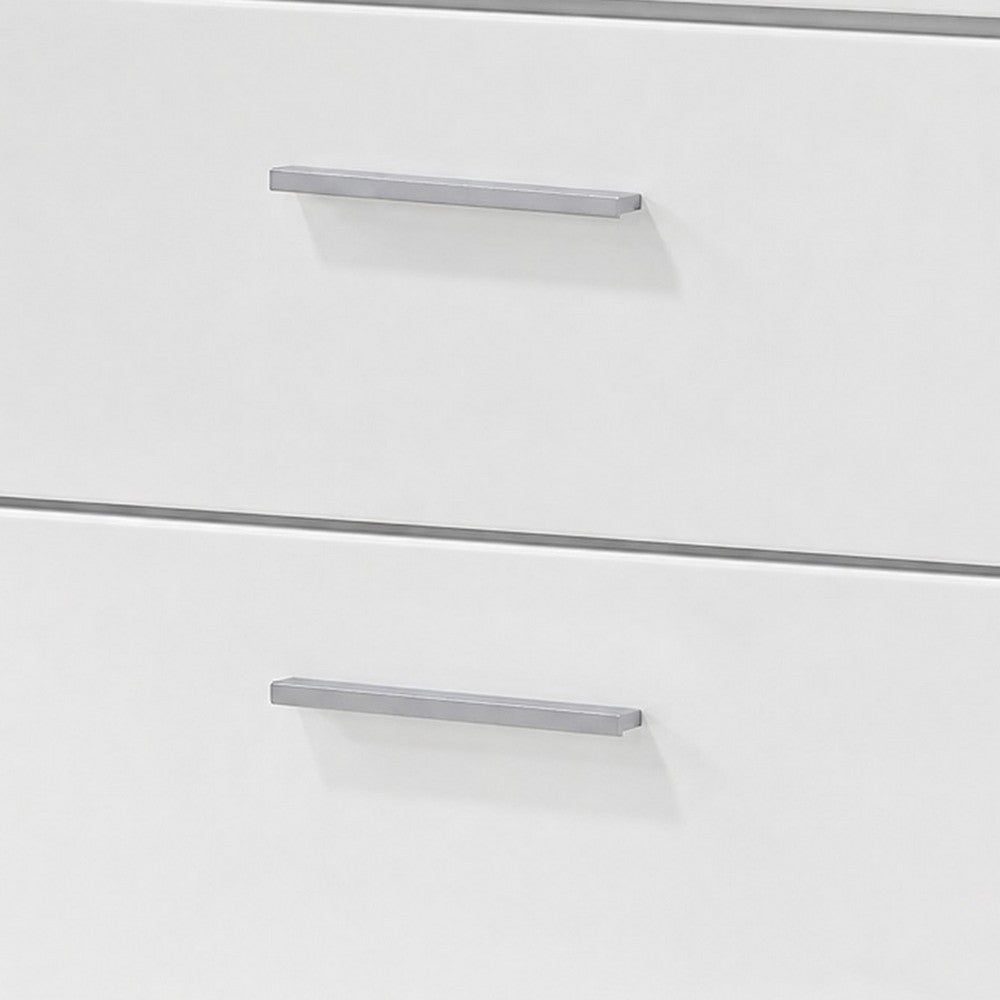 King Bedroom Set, White, 3 Piece Set with 2 Nightstands