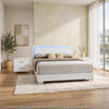 King Bedroom Set, White, 3 Piece Set with 2 Nightstands