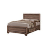 King Bedroom Set, Storage Brown, 2 Piece Set with Nightstand