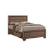 King Bedroom Set, Storage Brown, 2 Piece Set with Nightstand