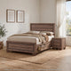 King Bedroom Set, Storage Brown, 2 Piece Set with Nightstand