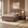 King Bedroom Set, Storage Brown, 2 Piece Set with Nightstand