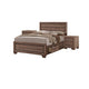 King Bedroom Set, Storage Brown, 3 Piece Set with 2 Nightstands