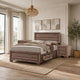 King Bedroom Set, Storage Brown, 3 Piece Set with 2 Nightstands