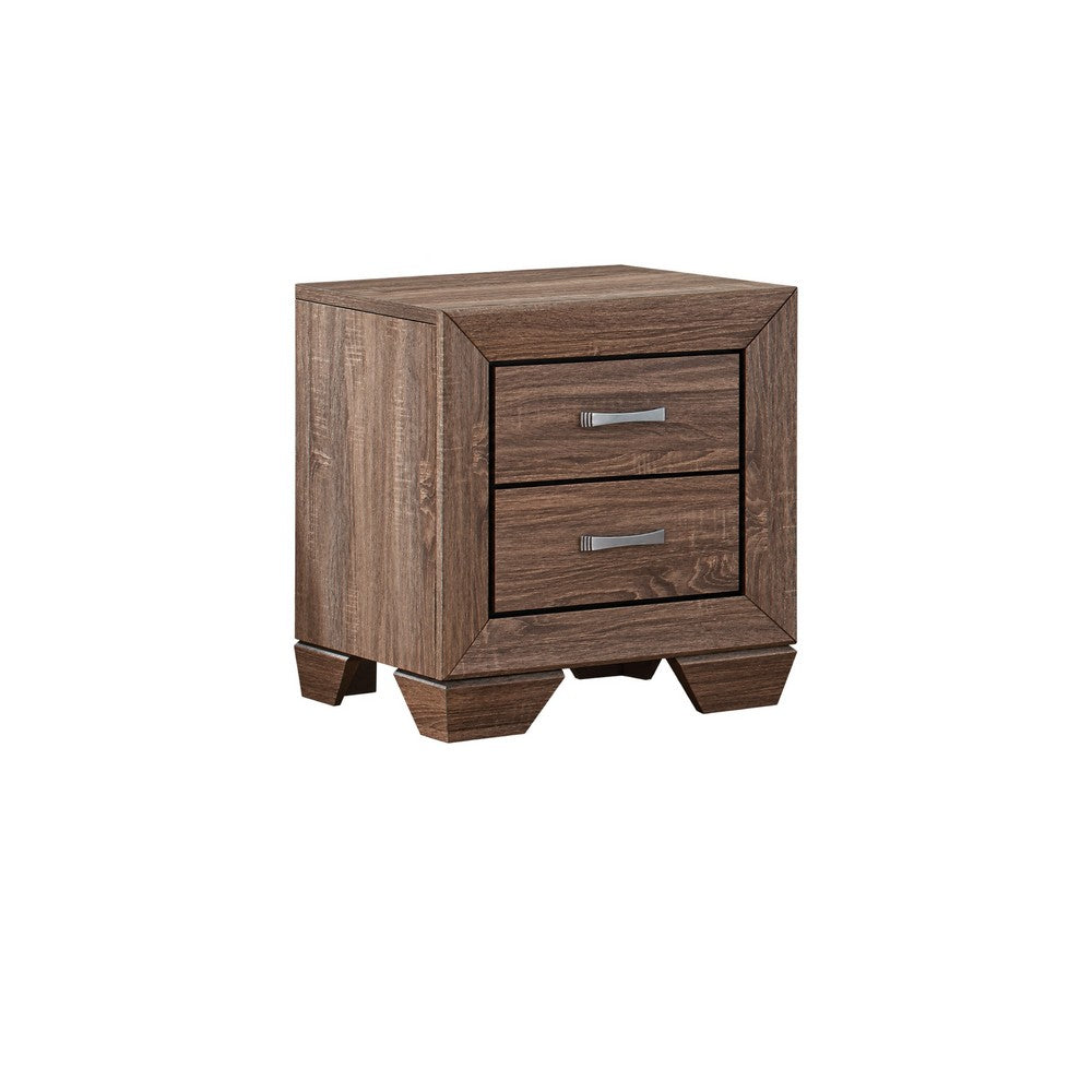 Queen Bedroom Set | Brown | 2 Piece Set with Nightst&