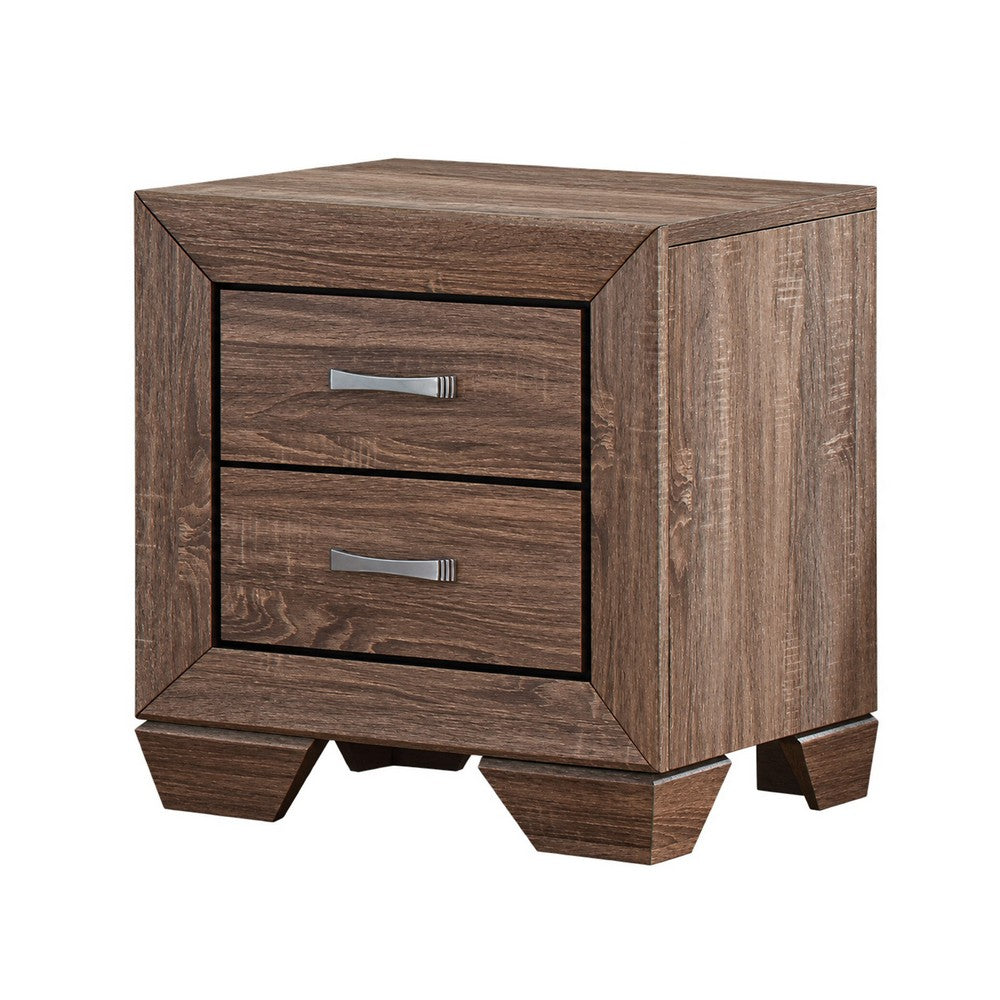 Queen Bedroom Set | Brown | 2 Piece Set with Nightst&