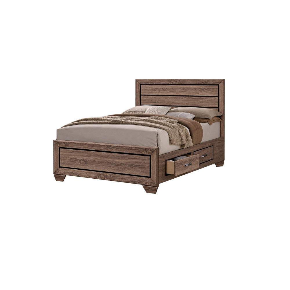 Queen Bedroom Set | Brown | 2 Piece Set with Nightst&
