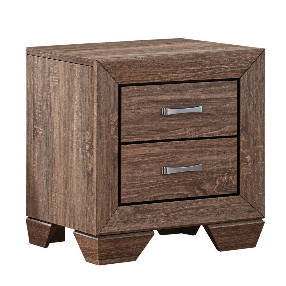 Queen Bedroom Set | Brown | 2 Piece Set with Nightst&