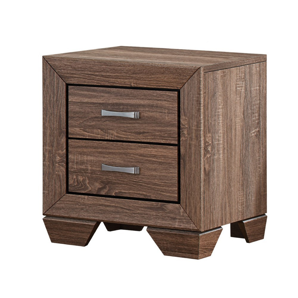 Queen Bedroom Set | Brown | 2 Piece Set with Nightst&
