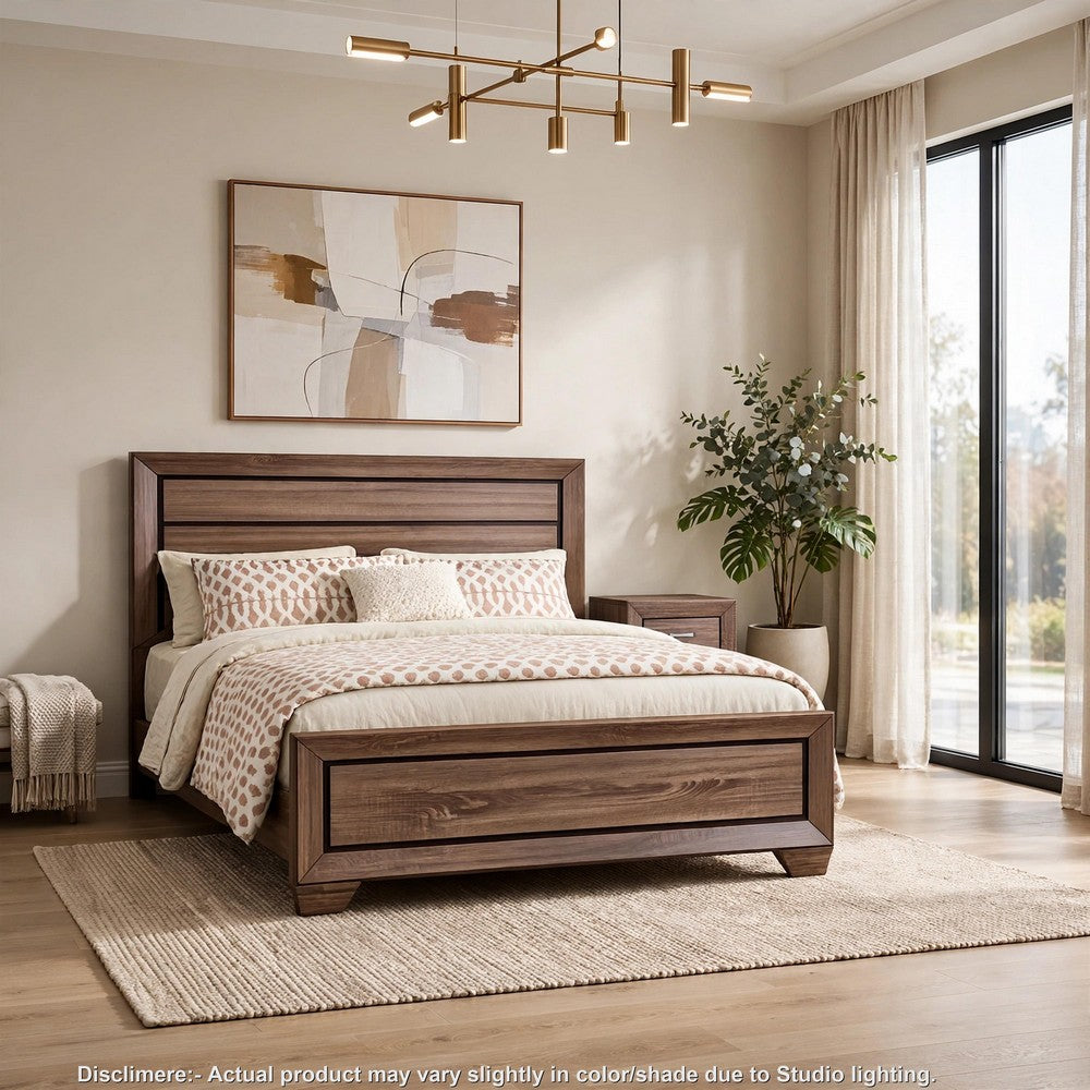 Queen Bedroom Set | Brown | 2 Piece Set with Nightst&