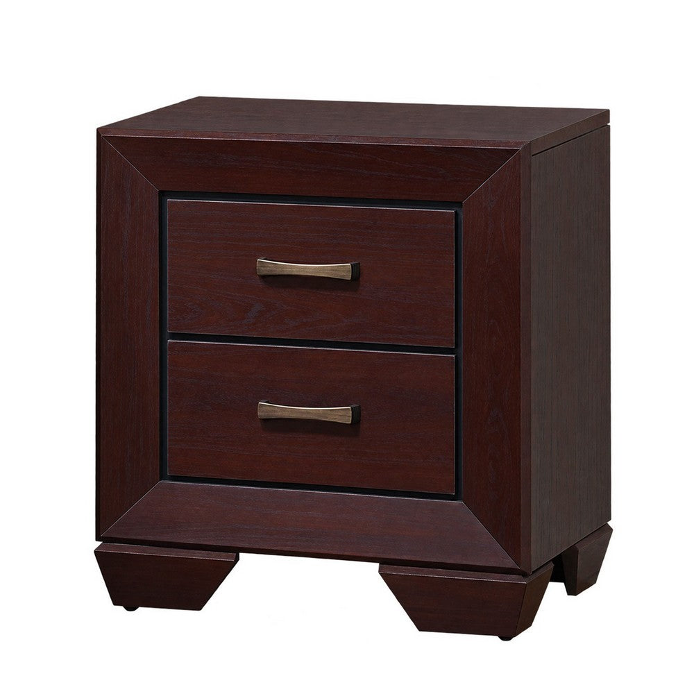 King Bedroom Set, Storage Design, Brown, 2 Piece Set with Nightstand