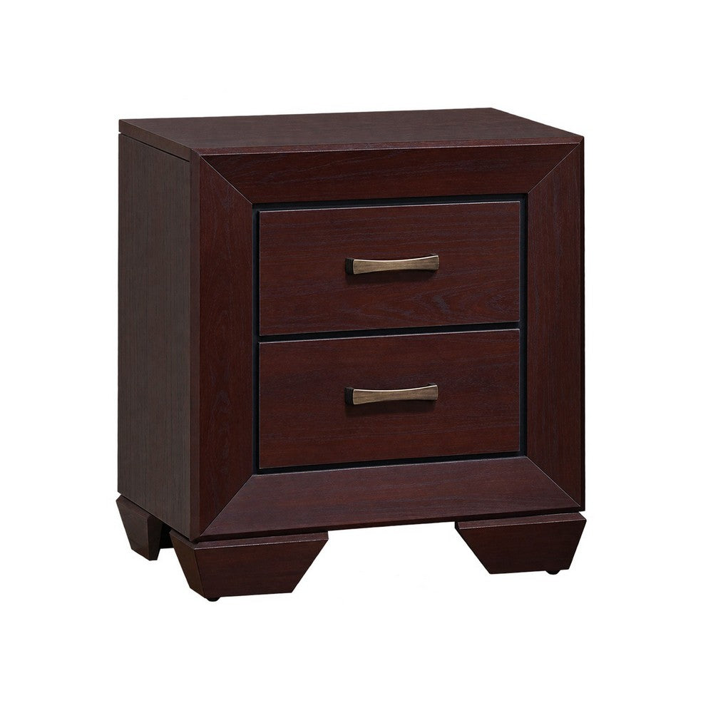 King Bedroom Set, Storage Design, Brown, 2 Piece Set with Nightstand