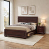 King Bedroom Set, Storage Design, Brown, 2 Piece Set with Nightstand