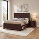 King Bedroom Set, Storage Design, Brown, 2 Piece Set with Nightstand