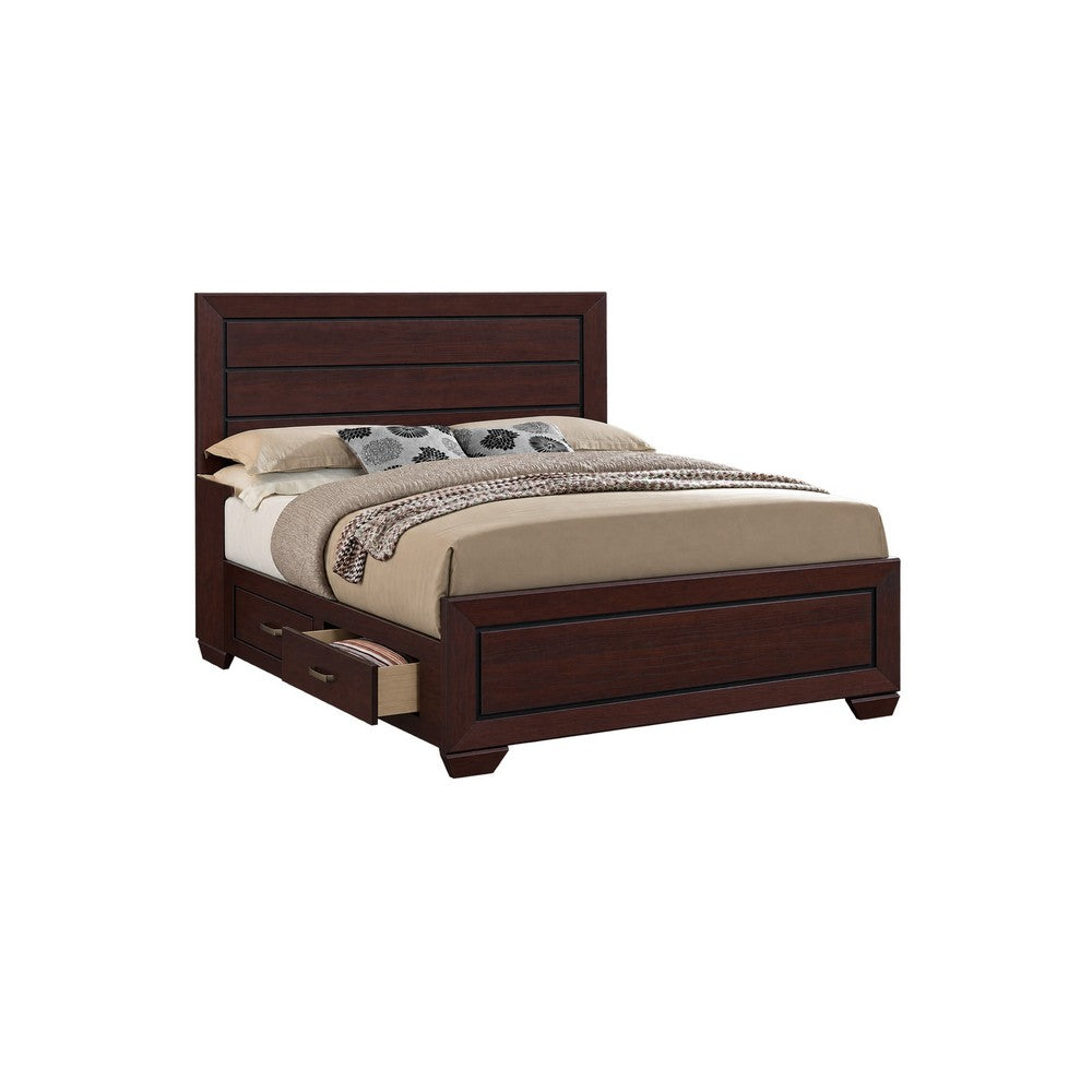 Queen Bedroom Set | Brown | 2 Piece Set with Nightst&