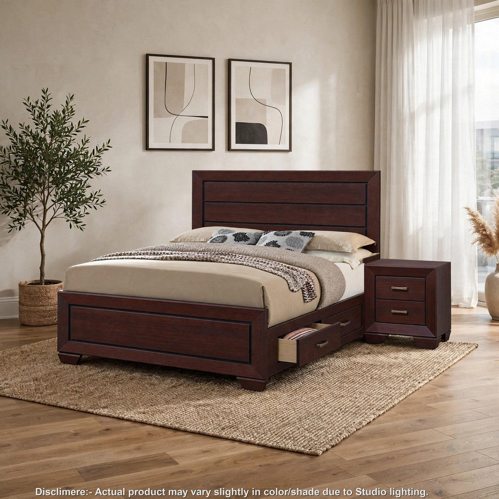 Queen Bedroom Set | Brown | 2 Piece Set with Nightst&