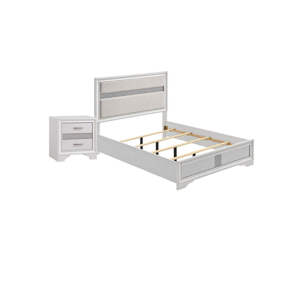 Queen Bedroom Set | White | 2 Piece Set with Nightst&