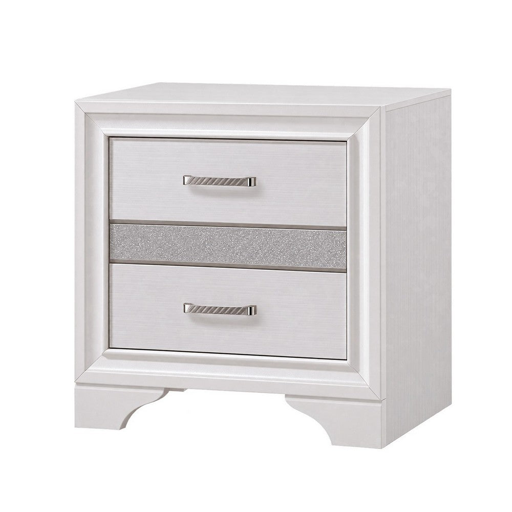 Queen Bedroom Set | White | 2 Piece Set with Nightst&