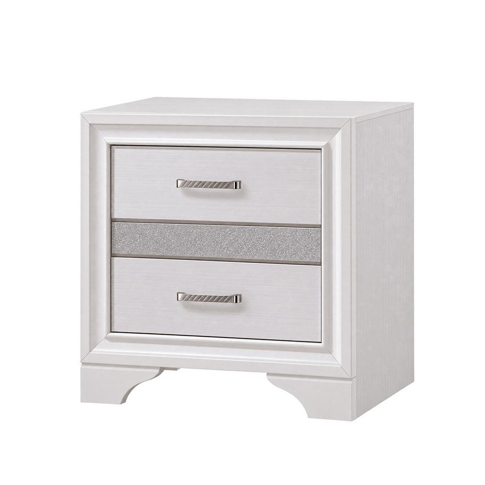 Queen Bedroom Set | White | 3 Piece Set with 2 Nightst&s