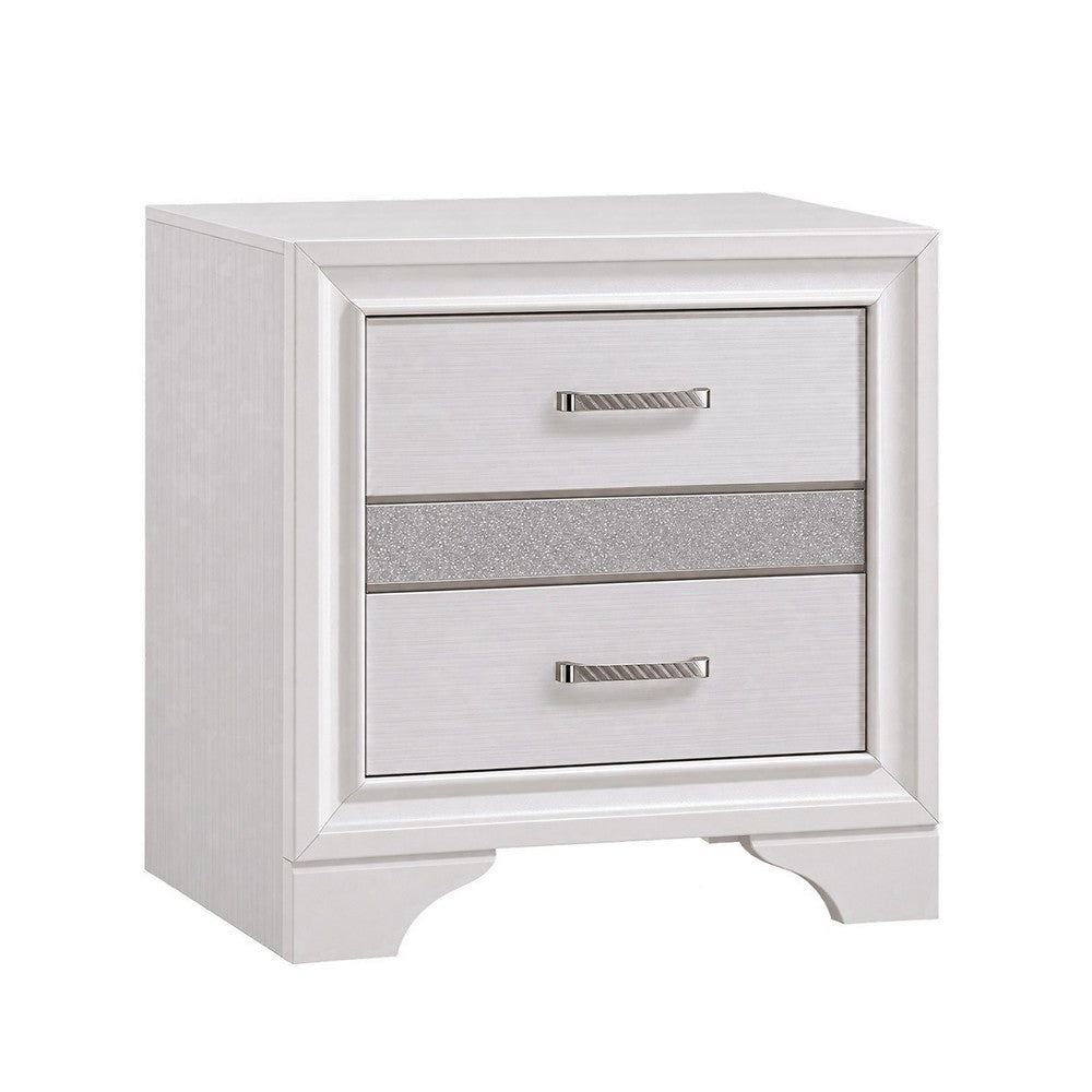 Queen Bedroom Set | White | 3 Piece Set with 2 Nightst&s