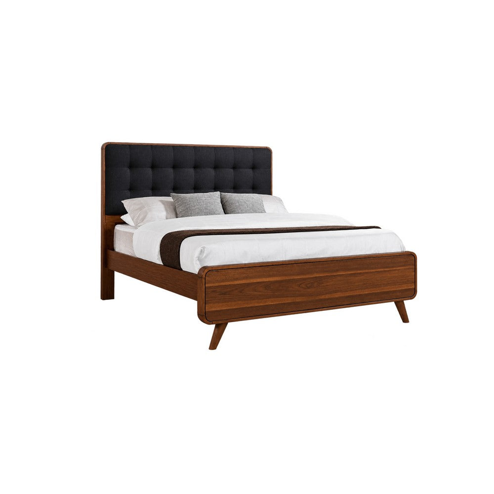 Queen Bedroom Set, Brown and Gray, 2 Piece Set with Nightstand