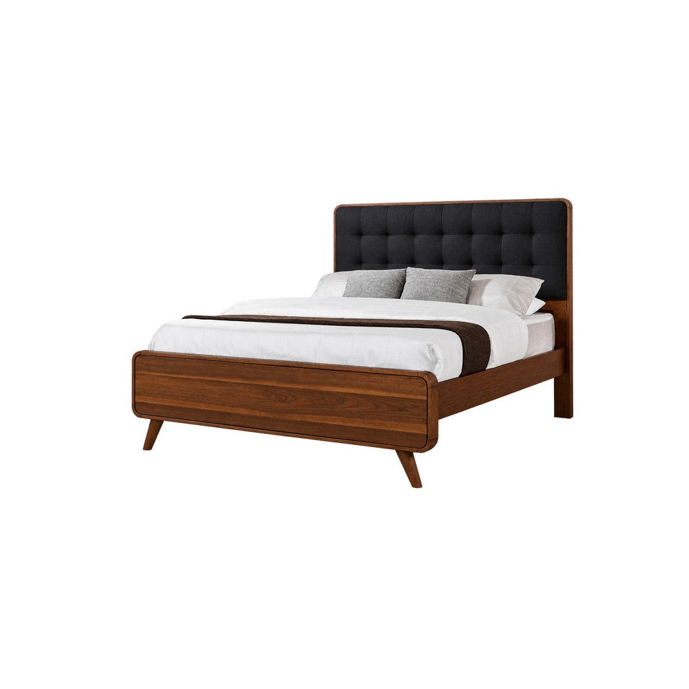 Queen Bedroom Set, Brown and Gray, 2 Piece Set with Nightstand