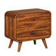 Queen Bedroom Set, Brown and Gray, 2 Piece Set with Nightstand