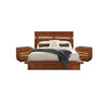 Queen Bedroom Set, Platform , Brown, 3 Piece Set with 2 Nightstands