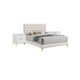 Queen Bedroom Set, White, Black and Gold, 3 Piece Set with 2 Nightstands