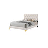 Queen Bedroom Set, White, Black and Gold, 3 Piece Set with 2 Nightstands