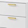 Queen Bedroom Set, White, Black and Gold, 3 Piece Set with 2 Nightstands