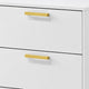 Queen Bedroom Set, White, Black and Gold, 3 Piece Set with 2 Nightstands