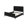 California King Bedroom Set, Black and Gold, 2 Piece Set with Nightstand