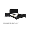 California King Bedroom Set, Black and Gold, 2 Piece Set with Nightstand