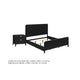 California King Bedroom Set, Black and Gold, 2 Piece Set with Nightstand