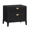California King Bedroom Set, Black and Gold, 3 Piece Set with 2 Nightstands