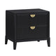 California King Bedroom Set, Black and Gold, 3 Piece Set with 2 Nightstands