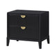 California King Bedroom Set, Black and Gold, 3 Piece Set with 2 Nightstands