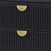 California King Bedroom Set, Black and Gold, 3 Piece Set with 2 Nightstands