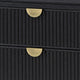 California King Bedroom Set, Black and Gold, 3 Piece Set with 2 Nightstands
