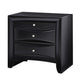 Queen Bedroom Set, Upholstered Design, Black, 2 Piece Set with Nightstand